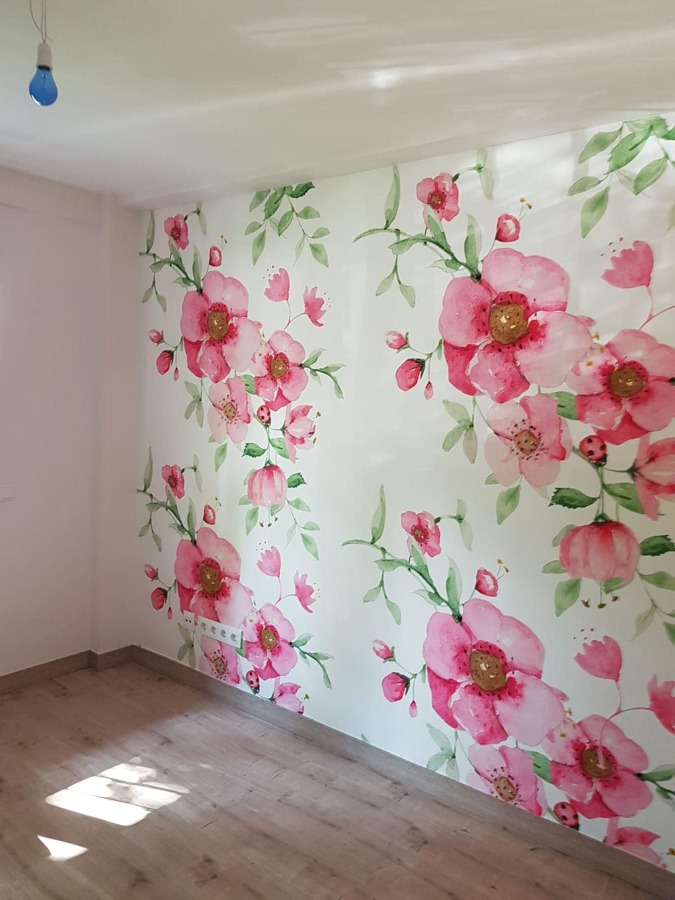 Empapelado pared dormitorio
