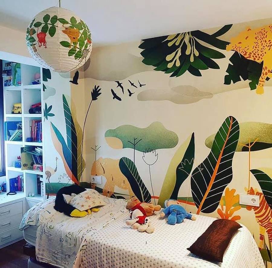 Empapelado pared dormitorio