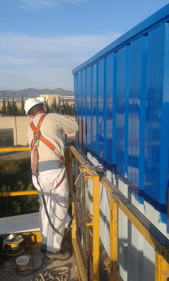 En plataforma de trabajo