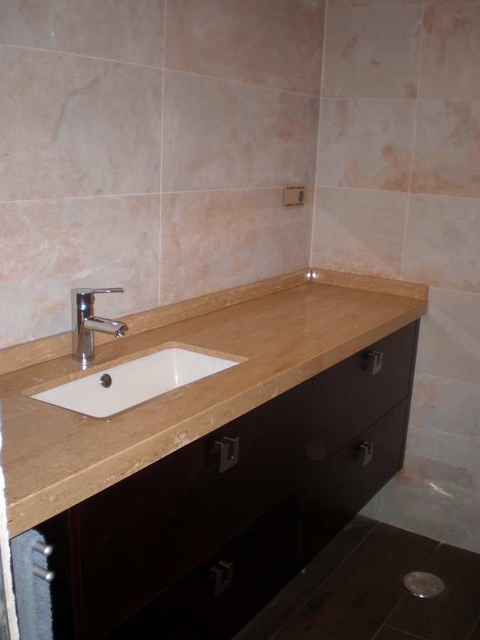 ENCIMERA de MARMOL TRAVERTINO ROMANO