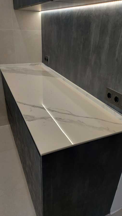 Encimera Laminam Bianco Statuario Lucidato Venato