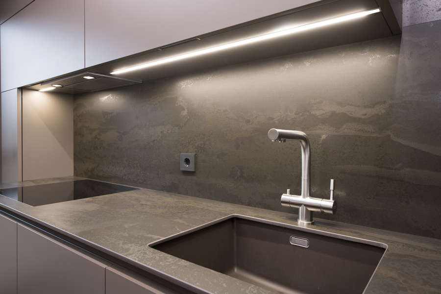 Encimera y salpicadero efecto oxidado