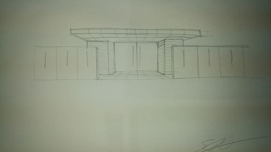 Entrada principal. Boceto.