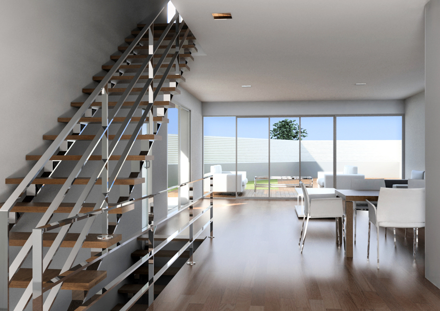 Escalera + Comedor 3D