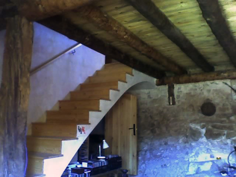 Escalera construida con el sistema de bóveda tabicada sin cimbra