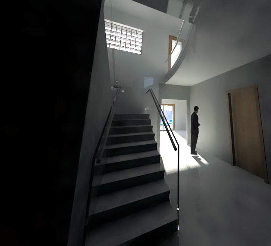 Escalera. Vista de planta baja