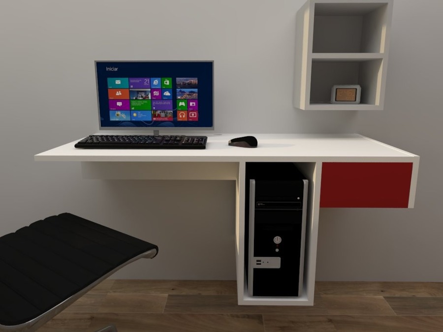 Escritio flotante con estanteria        