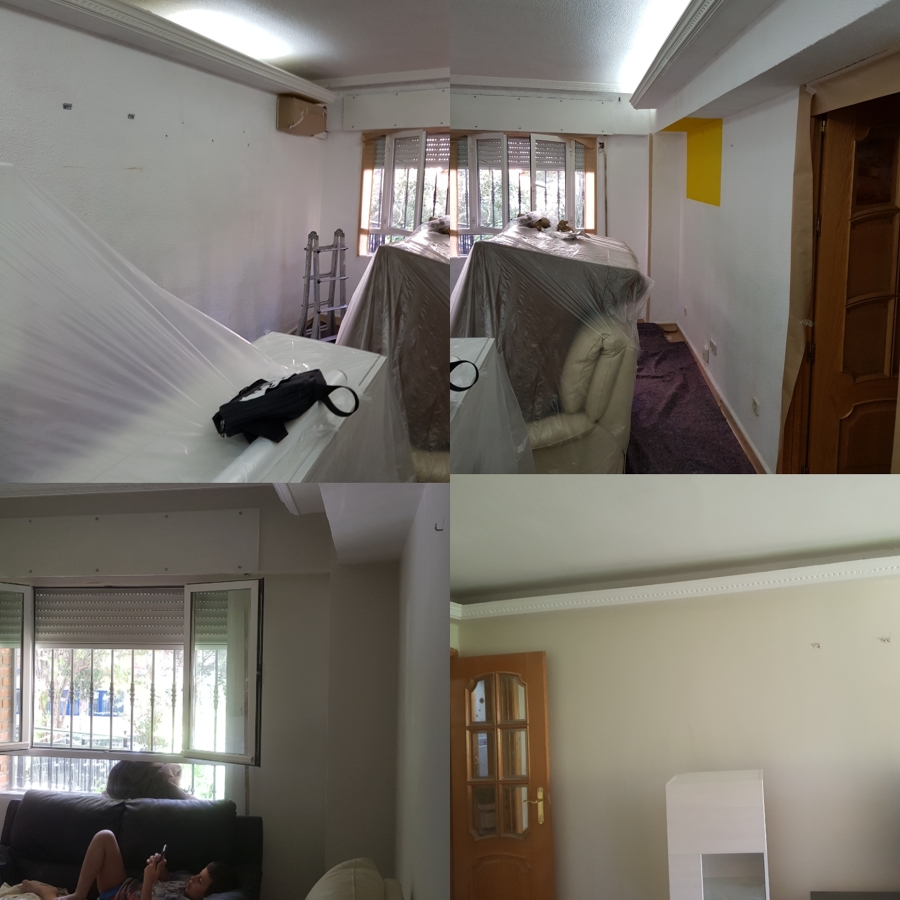 Ese piso se quito lo gotele y despois hecho un alisado perfecto  en color