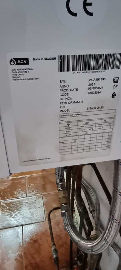 Especificaciones caldera