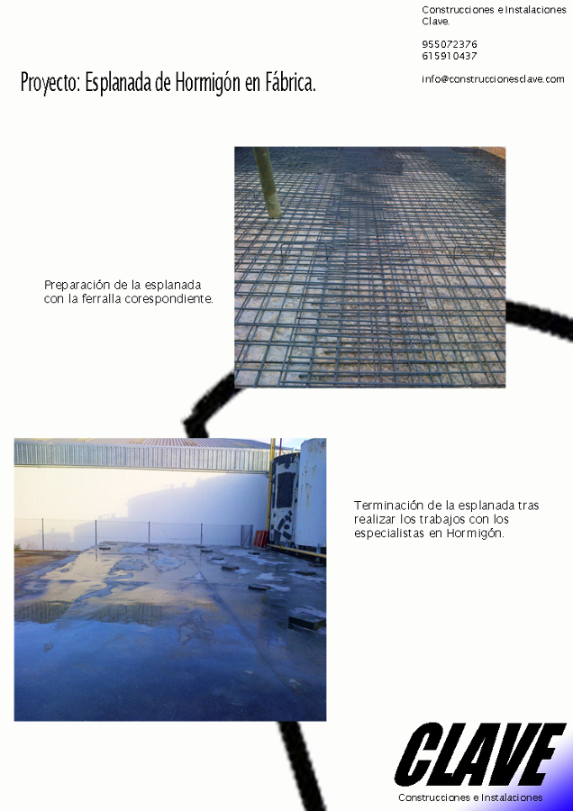 Esplanda de homrigón en Industria agroalimentaria