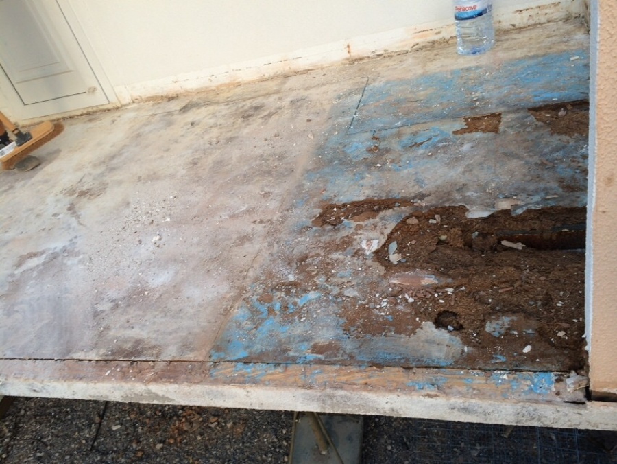 Estado de la estructura una vez retirado el pavimento cerámico