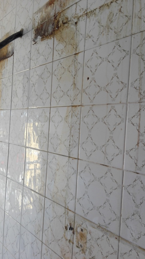 Estado de las paredes antes de la limpieza