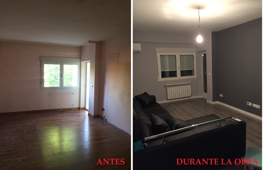 Estado inicial y durante la obra SALON