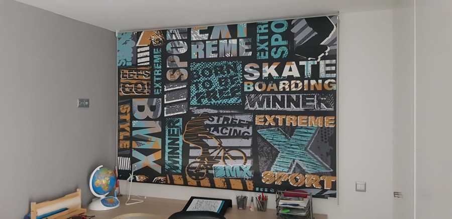 Estor Enrollable con Impresión Digital