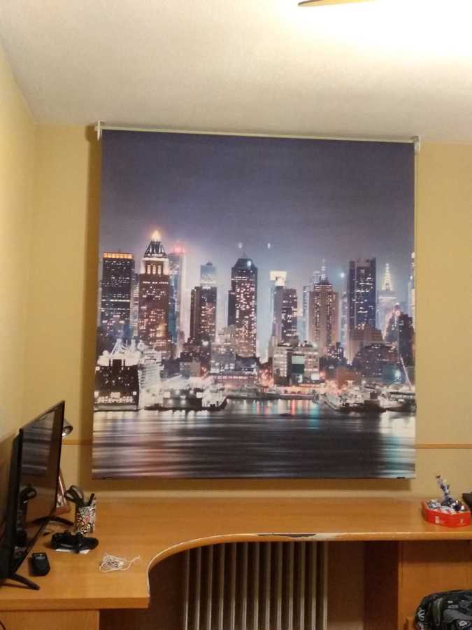 Estor Enrollable de Screen con Impresión Digital