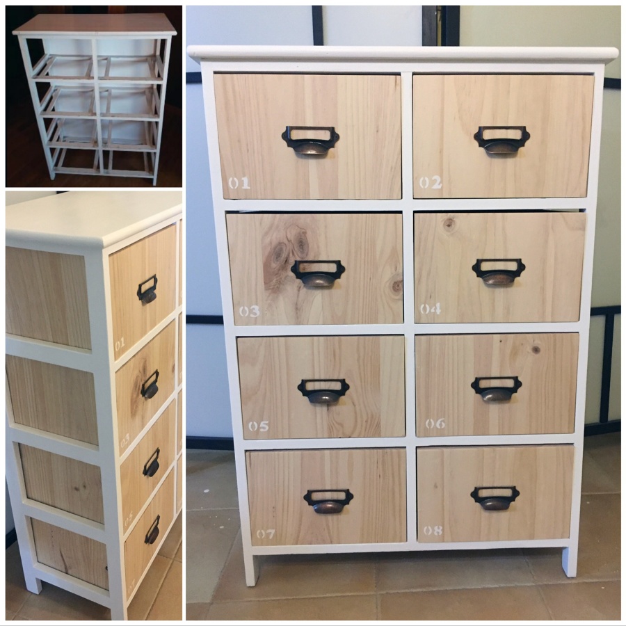 Estructura antigua con cajones nuevos a medida