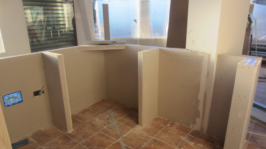 Estructura de pladur para encimera