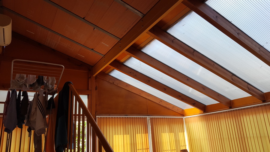 estructura inclinada madera y metalica