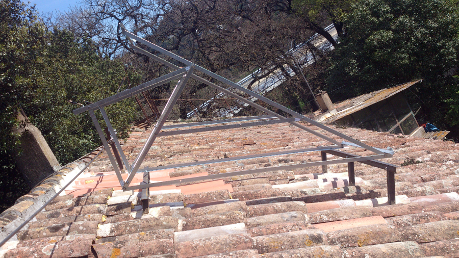 Estructura soporte del equipo termosifón