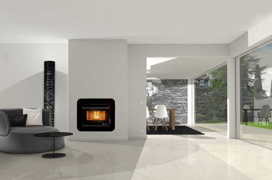 Estufa de aire canalizable Ecoforest Córdoba Glass insert 12 kW