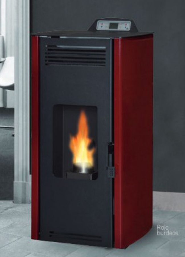 Estufa pellet greenheiss modelo rosa instalada en Obanos
