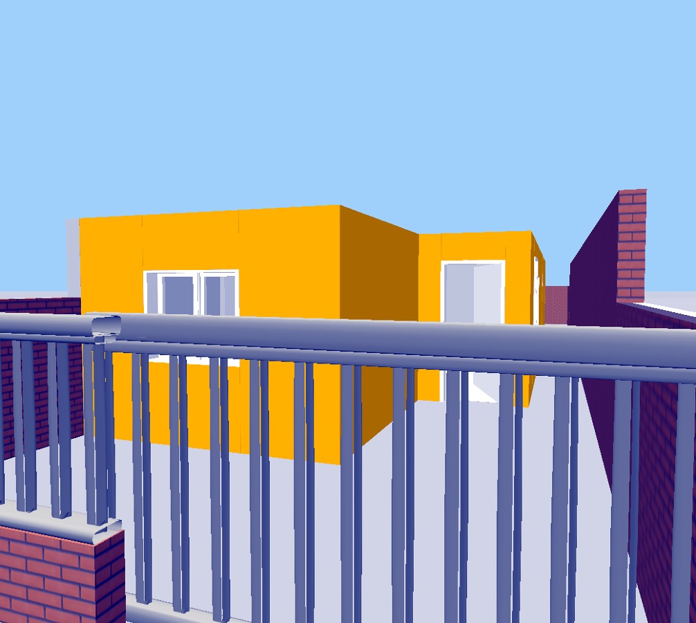 fachada con frontal en amarillo