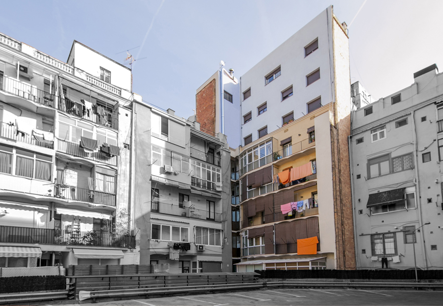 Fachada posterior rehabilitada