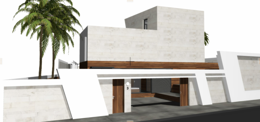 Fachada principal cerrada al ruido de  la autovía