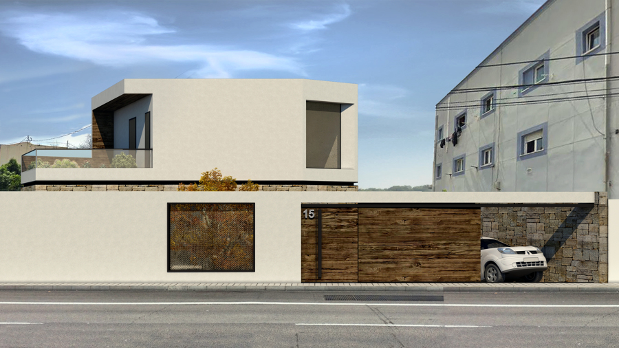 Fachada vivienda unifamiliar, Madrid