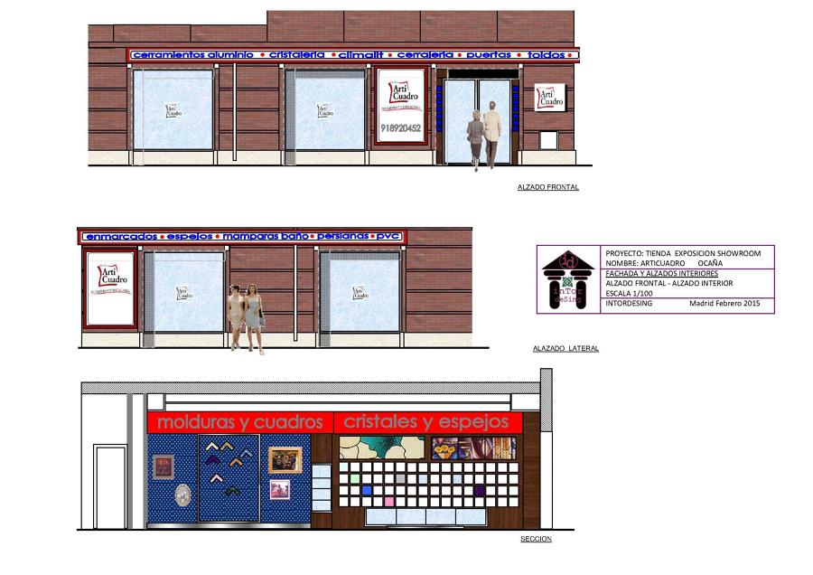 FACHADA Y ALZADO INTERIOR