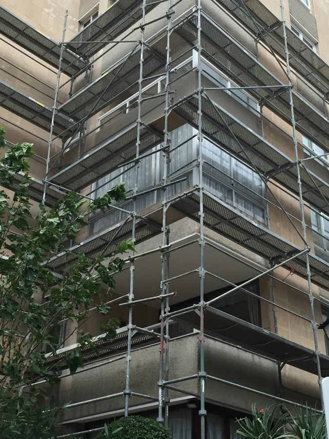 Fase de montaje del andamio