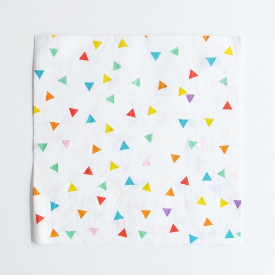 Triangulos multicolor servilleta