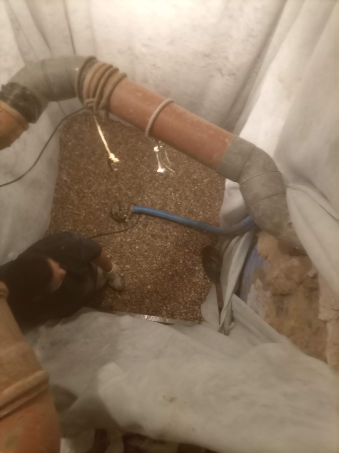 Fibra geotextil y relleno de graba