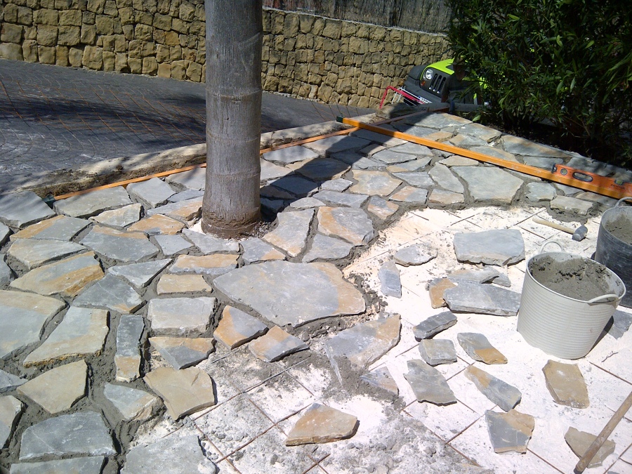 Fijar cimiento y enlosar