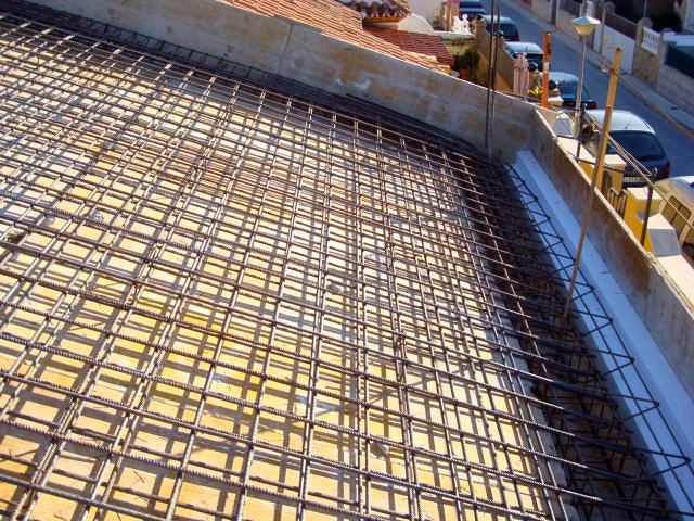 Forjado inclinado em cubierta