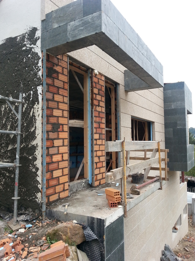 Forrado de viga con pizarra