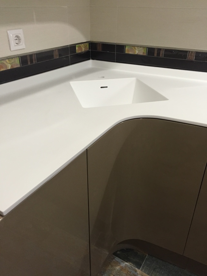 FREGADERO DE KRION SIN JUNTAS