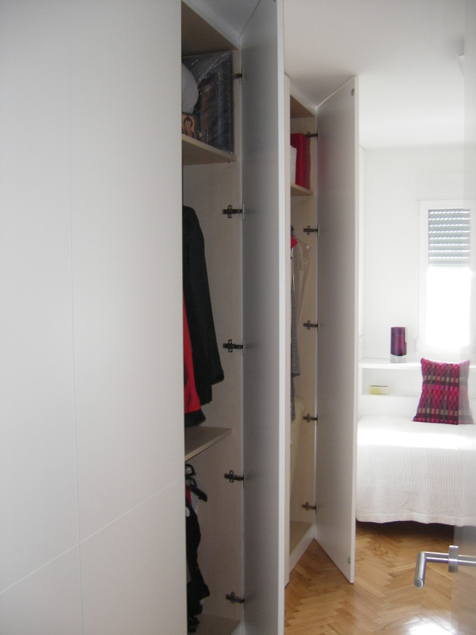 frente de armario e interior