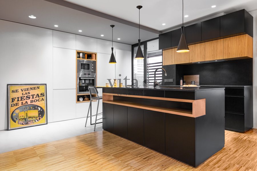 Frente de cocina en laca blanca