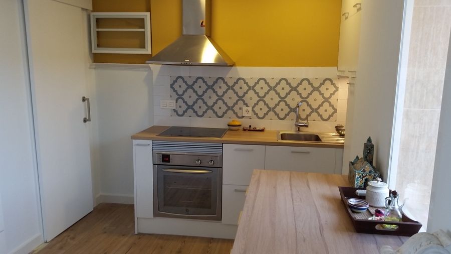 Frontal de cocina con un gres muy bonito