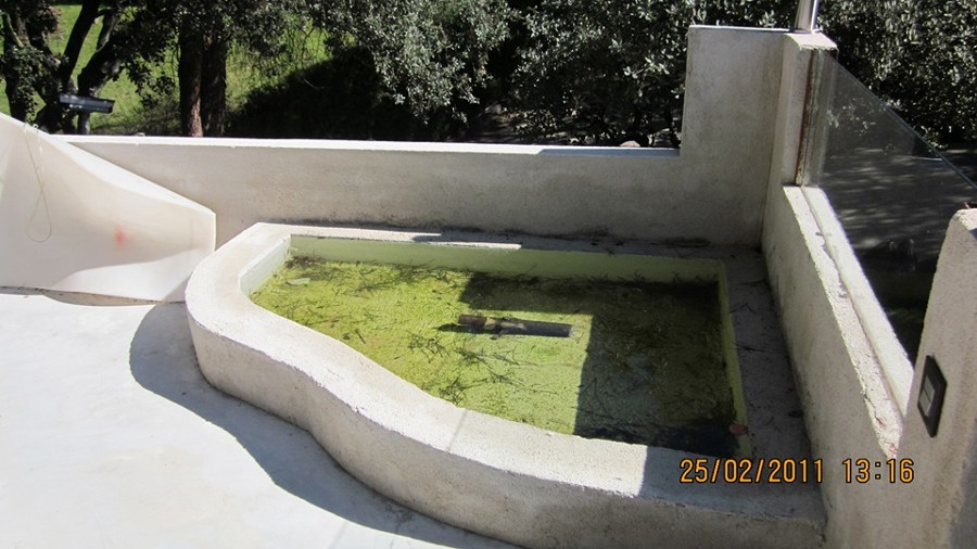 Fuente encima de la terraza