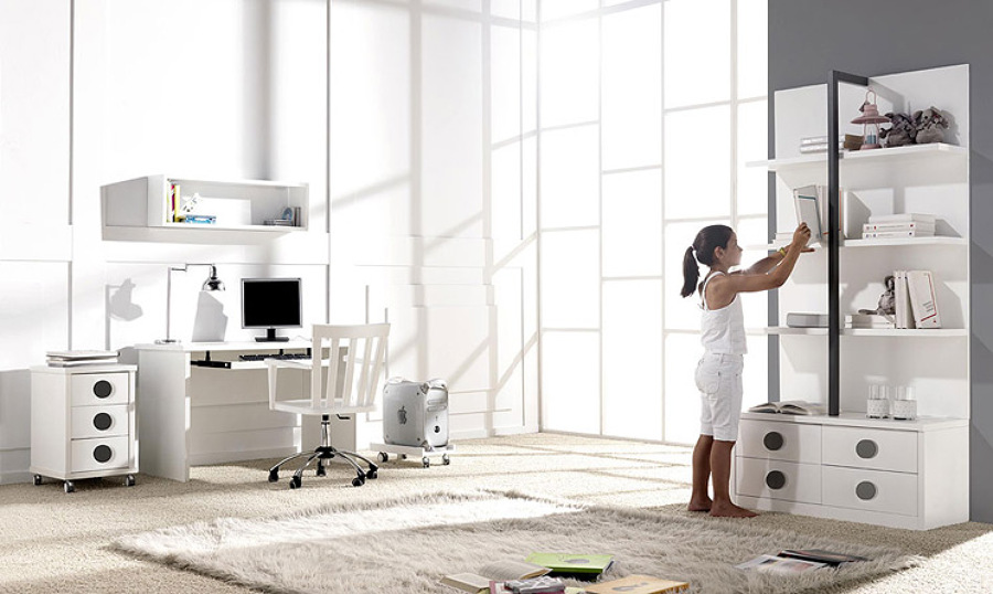 habitación juvenil blanco