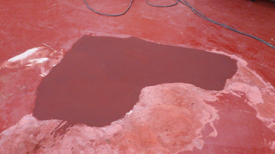 hormigón dañado reparado con mortero seco de resina epoxi