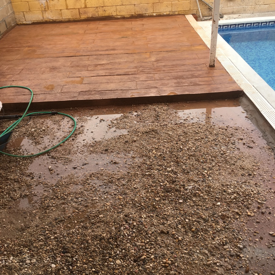 Hormigon impreso madera