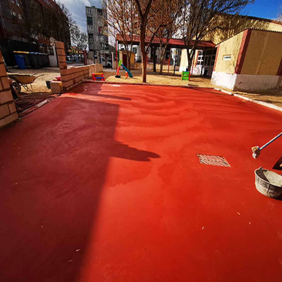 Hormigón pulido rojo