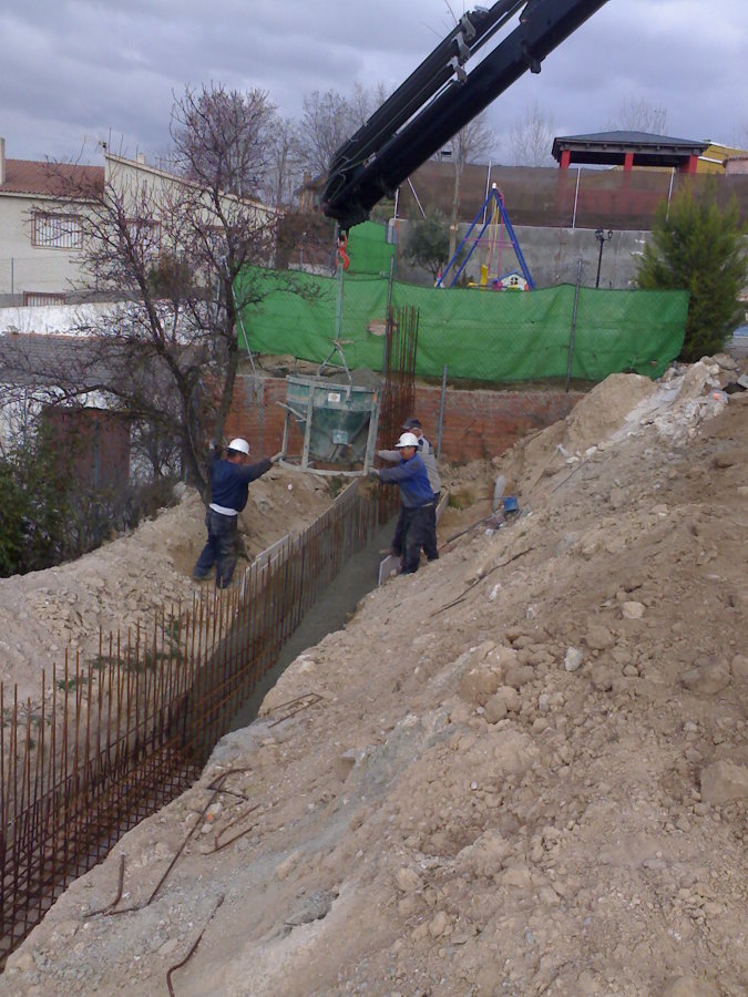 Hormigonado de zapata cimentacion.