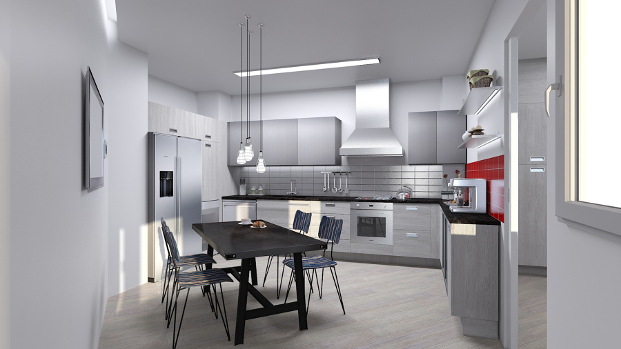imagen 3D previa de la cocina