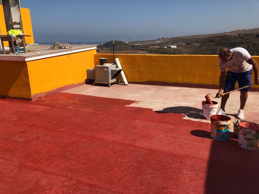 impermeabilización de azotea, pintura de muros y paredes