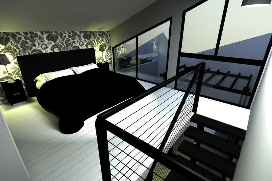 Infografia de Dormitorio en Altillo