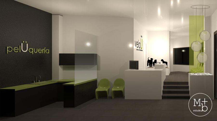 Infografía Interior Clínica Veterinaria